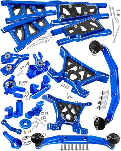 RC Upgrades Part for 1/10 Slash,Shock Towers,Caster Block,Steering Blocks,Rear Stub Axle Carriers,Suspension Arms,Body Mount,Steering Block,Navy Blue in Saudi Arabia