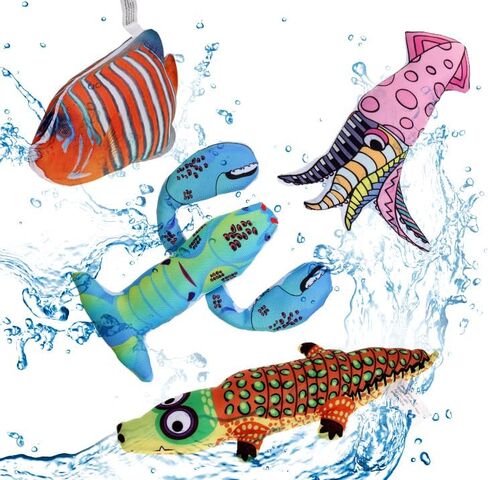 BoomBone Squeaky Dog Water Pool Toys 4 Pack, Interactive Summer Essentials Floating Dog Toys for Small Meidum Dogs Water Beach Fetch in Saudi Arabia