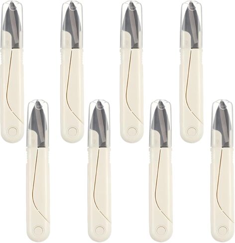 8Pcs Thread Cutter Snips for Sewing, 4.3 Inch Small Sewing Scissors Stainless Steel Yarn Crochet Scissors with Cover for Crafting, Embroidery and Knitting(White) in Saudi Arabia