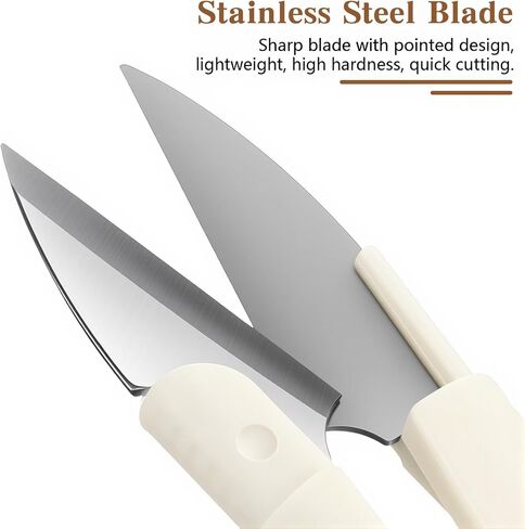 8Pcs Thread Cutter Snips for Sewing, 4.3 Inch Small Sewing Scissors Stainless Steel Yarn Crochet Scissors with Cover for Crafting, Embroidery and Knitting(White) in Saudi Arabia