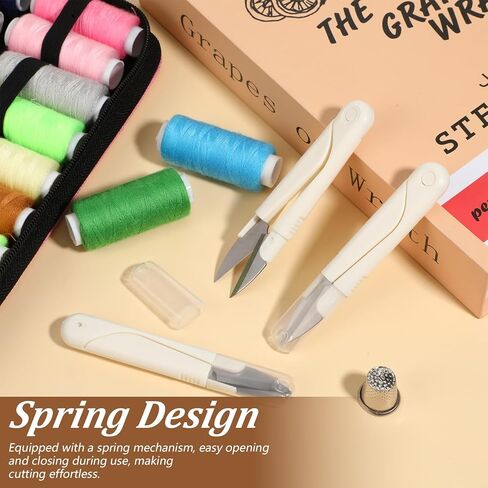 8Pcs Thread Cutter Snips for Sewing, 4.3 Inch Small Sewing Scissors Stainless Steel Yarn Crochet Scissors with Cover for Crafting, Embroidery and Knitting(White) in Saudi Arabia