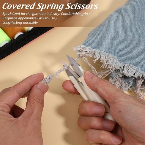 8Pcs Thread Cutter Snips for Sewing, 4.3 Inch Small Sewing Scissors Stainless Steel Yarn Crochet Scissors with Cover for Crafting, Embroidery and Knitting(White) in Saudi Arabia