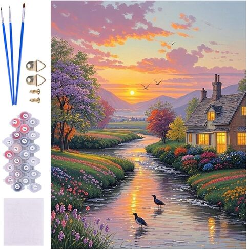 ACIOPPL Paint by Numbers for Adults Beginner Beach Sunrise DIY Acrylic Painting Kits Landscape Oil Painting by Number Kit Seaside Scenery Paint Canvas Set for Home Wall Decor Beach Sunset 16 x 20 Inch in Saudi Arabia