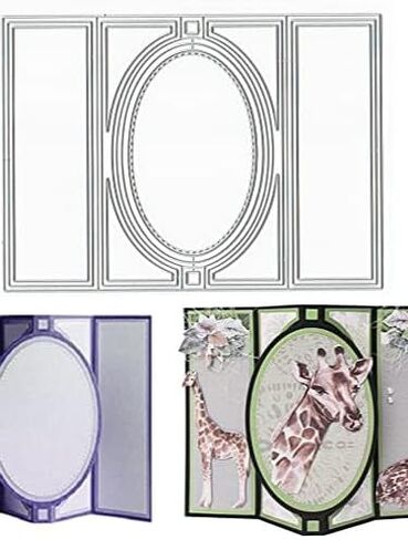3D Card Shape Die Cuts for Card Making, Rectangular Shaped Gift Card Cutting Dies Sets Oval Banner Box Dies Stencils Embossing Template for Scrapbooking DIY Cards Album Crafts Supplies in Saudi Arabia