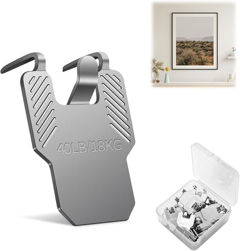 40 قطعة من شماعات صور الحوائط الجافة المخلبية، لا تسبب أي ضرر، شماعات جدارية مخلبية شديدة التحمل لتعليق مجموعة ملصقات الصور مرآة الصورة، خالية من الأدوات، تحمل ما يصل إلى 40 رطلًا، للجدران الجافة والجدران الجصية in Kuwait