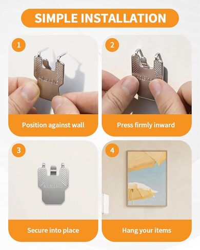 40 قطعة من شماعات صور الحوائط الجافة المخلبية، لا تسبب أي ضرر، شماعات جدارية مخلبية شديدة التحمل لتعليق مجموعة ملصقات الصور مرآة الصورة، خالية من الأدوات، تحمل ما يصل إلى 40 رطلًا، للجدران الجافة والجدران الجصية in Kuwait