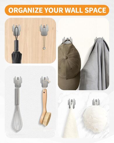 40 قطعة من شماعات صور الحوائط الجافة المخلبية، لا تسبب أي ضرر، شماعات جدارية مخلبية شديدة التحمل لتعليق مجموعة ملصقات الصور مرآة الصورة، خالية من الأدوات، تحمل ما يصل إلى 40 رطلًا، للجدران الجافة والجدران الجصية in Kuwait