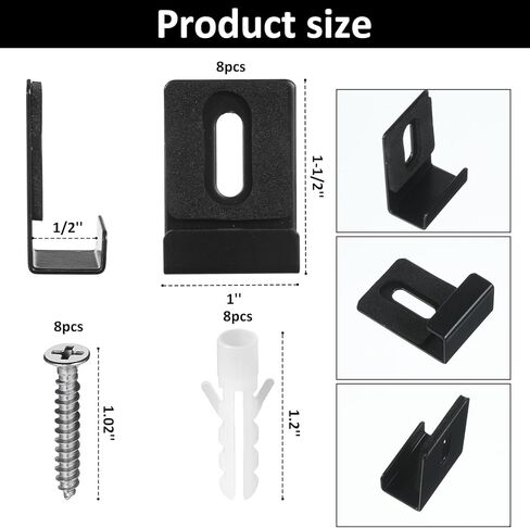 8Pcs Metal Mirror Clips, Mirror Holder Clips, 1/2" Wide Channel, Heavy Duty Mirrors Hangers Mirrors Mounting Hardware for The Wall in Saudi Arabia