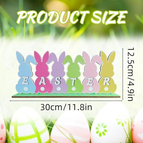 زينة عيد الفصح للمنزل طاولة خشبية مركزية 11.8 × 4.9 بوصة زينة طاولة عيد الفصح ريفي مزرعة أرنب منضدية ديكور صينية متدرجة لمستلزمات حفلات عيد الفصح الربيعية، متعددة الألوان in Kuwait