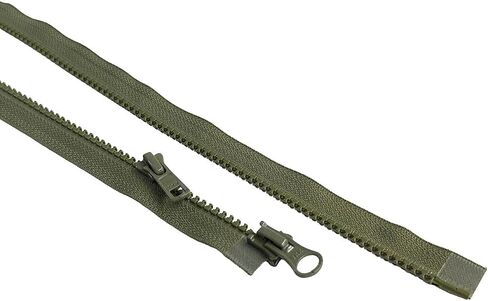 2pcs YKK #5 Molded Plastic Two-Way Separating, Open-End Jacket Zipper - Tape Color: Cedar Green #566W - Choose Your Length - Made in The United States (Cedar Green #566W, 34" Inches) in Saudi Arabia
