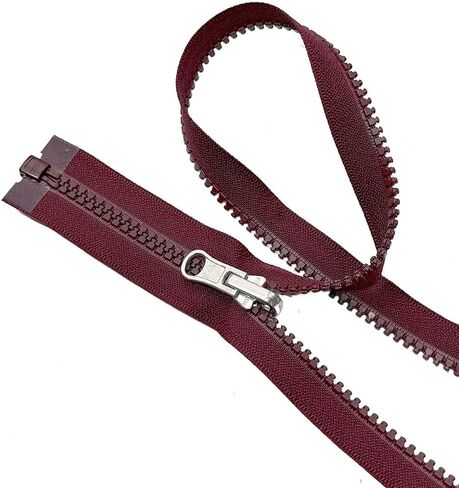 قطعتان من YKK #5 من البلاستيك المصبوب القابل للعكس من الداخل/الخارج سترة رياضية متوسطة الوزن بسحاب يفصل سحب الألومنيوم - اللون: أحمر بورجوندي #048W - اختر الطول (أحمر بورجوندي #048W، 23 بوصة) in Saudi Arabia