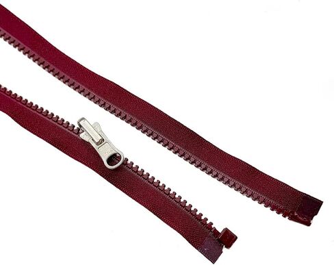 قطعتان من YKK #5 من البلاستيك المصبوب القابل للعكس من الداخل/الخارج سترة رياضية متوسطة الوزن بسحاب يفصل سحب الألومنيوم - اللون: أحمر بورجوندي #048W - اختر الطول (أحمر بورجوندي #048W، 23 بوصة) in Saudi Arabia