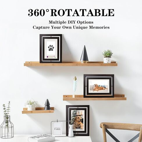 مجموعة طباعة مخالب الكلاب بدون حبر من AVEAX، إطار صورة دوار مقاس 5 × 7 DIY للصور مقاس 4 × 6 أو 3 × 5، هدايا تذكارية للحيوانات الأليفة للكلاب مع وسادة حبر خالية من الفوضى، هدايا شخصية، بني in Kuwait