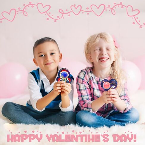 28PCS Galaxy Slime Balls with Space Valentines Cards Slime Stress Relief Fidget for Valentine School Classroom Prize Exchange, Valentine Party Favors in Kuwait