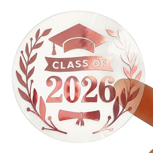 فئة 2026 من رقائق معدنية للتخرج على شكل مغلف مستدير، ملصقات من رقائق معدنية حقيقية لتخرج كلية المدرسة الثانوية 2026 ملصق دعوة للاحتفال بالرقائق السوداء، 1.6 بوصة، حزمة من 100 قطعة (رقائق سوداء) in Kuwait