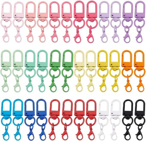 PH PandaHall 36pcs 18 Candy Colors Colorful Lobster Claw Clasps Keychain Colored Key Rings Metal Split Key Ring for Key Holders Making DIY Crafts Jewelry Pendants Making Home Office, 2 inch in Kuwait