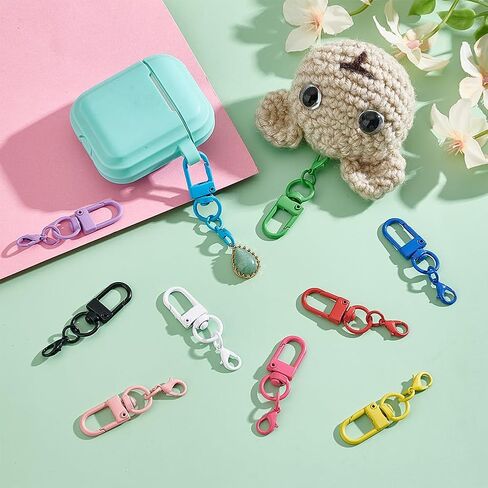 PH PandaHall 36pcs 18 Candy Colors Colorful Lobster Claw Clasps Keychain Colored Key Rings Metal Split Key Ring for Key Holders Making DIY Crafts Jewelry Pendants Making Home Office, 2 inch in Kuwait
