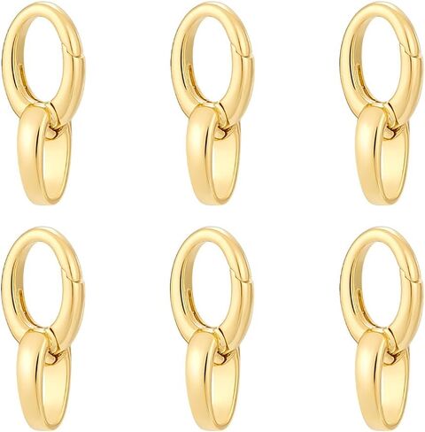 PH PandaHall 18k Gold Plated Spring Gate Clasps 6pcs Pendant Bail Clasps Jewellery Connectors Golden Links Necklace Clips Closure for Bracelet Pendants Jewellery Making DIY Crafts 0.8x0.35 Inch in Kuwait