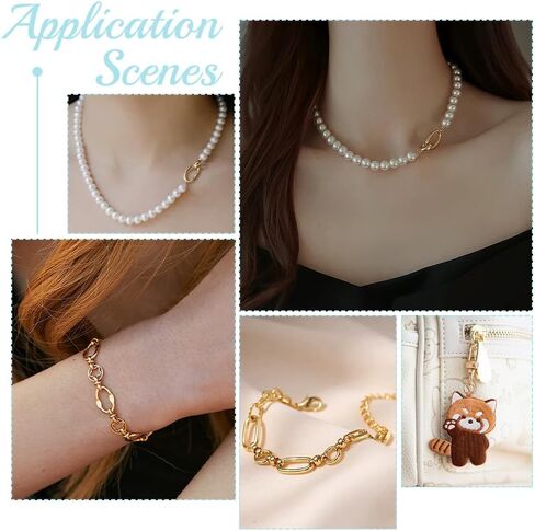 PH PandaHall 18k Gold Plated Spring Gate Clasps 6pcs Pendant Bail Clasps Jewellery Connectors Golden Links Necklace Clips Closure for Bracelet Pendants Jewellery Making DIY Crafts 0.8x0.35 Inch in Kuwait