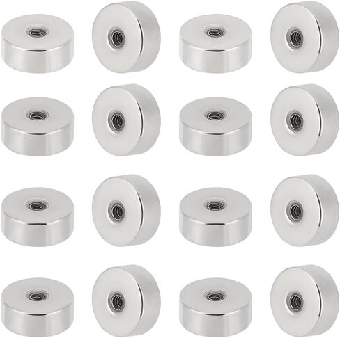 Beebeecraft 1 Box 50Pcs 304 Stainless Steel Screw Earring Backs for 21G/0.7mm Threaded Post Silver Flat Round Jewelry Earring Making Supplies in Saudi Arabia