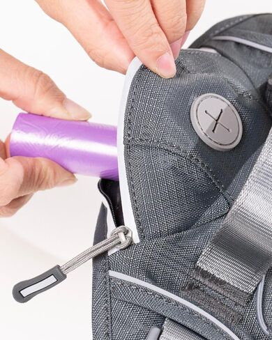 DF No Pull Martingale Dog Harness, Easy Walking & Escape Proof, Reflective & Adjustable Fit, No Twist Front Clip Harness with Handle and Zippered Pocket, Gray, 3/4", Chest 22"-27" in Kuwait