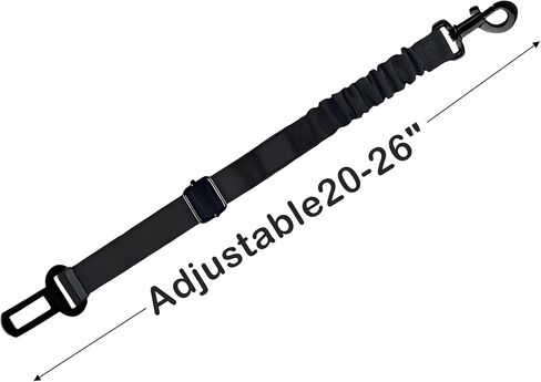 2 Pack Dog Seat Belt,Retractable Dog Car Harness Seat Belt for Car Adjustable Nylon Pet Safety Seat Belts Heavy Duty & Elastic Bungee Buffer, Black in Saudi Arabia