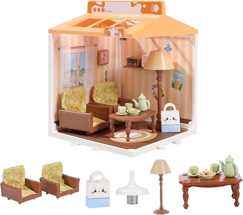 DIY Miniature House Play Kit for Beginners, Playhouse Toys for Boys and Girls, Home Scene Toys, Suitable for Children Aged 345678, immersive Experience of Life Scenes (Sunny Hugs Living Room) in Saudi Arabia