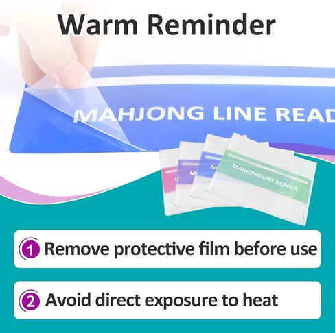 5 Sets Mahjong Card Sleeve Positioning Set, Including 5 Pcs Transparent Protective Sleeves and 5 Pcs Line Finders for Card Protection and to Quickly Identify Winning Numbers, Easy to Fold in Kuwait