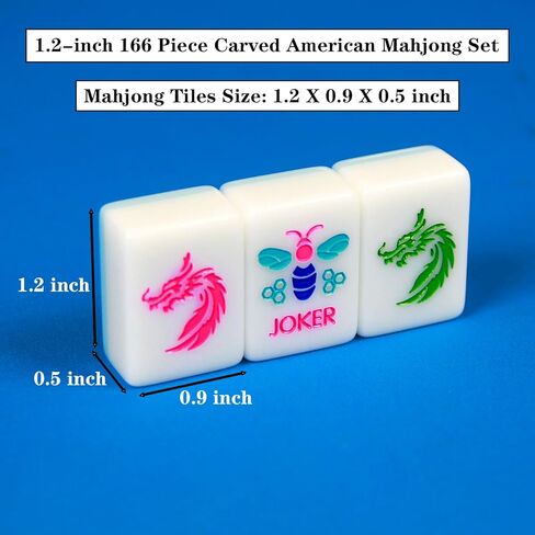 American Mahjong Set 166 Mahjong Tile Set 1.2-inch Carved Blue American Mahjong Tile Set in Saudi Arabia