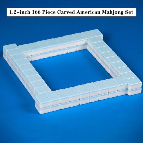 American Mahjong Set 166 Mahjong Tile Set 1.2-inch Carved Blue American Mahjong Tile Set in Saudi Arabia