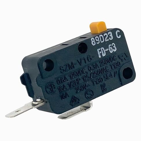 SZM-V16-FD-63 Microwave Oven Door Switch Replacement (3-Pack), 16A 125/250V 2-Pin Normally Open (NO) Micro Switch, Compatible with Samsung, GE, LG, Kenmore - Fixes Heating & Interlock Issues in Saudi Arabia