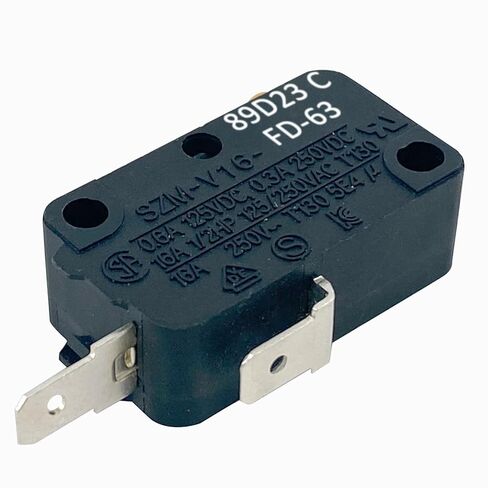 SZM-V16-FD-63 Microwave Oven Door Switch Replacement (3-Pack), 16A 125/250V 2-Pin Normally Open (NO) Micro Switch, Compatible with Samsung, GE, LG, Kenmore - Fixes Heating & Interlock Issues in Saudi Arabia