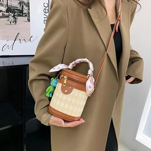 WADORN DIY PU Leather Crossbody Bag Making Kit, Shoulder Bucket Bag Making Set for Purse DIY Making Handmade Stitch Leather Bag Making Materials for DIY Handbag Accessories Shoulder Bag Making, Sienna in Saudi Arabia