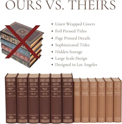 Oversized Set of 12 Faux Vintage Books with Hidden Storage, Library Decor, Fake Old Fashion Books, Old Money Aesthetic, Library Bookshelf Accessories in Saudi Arabia