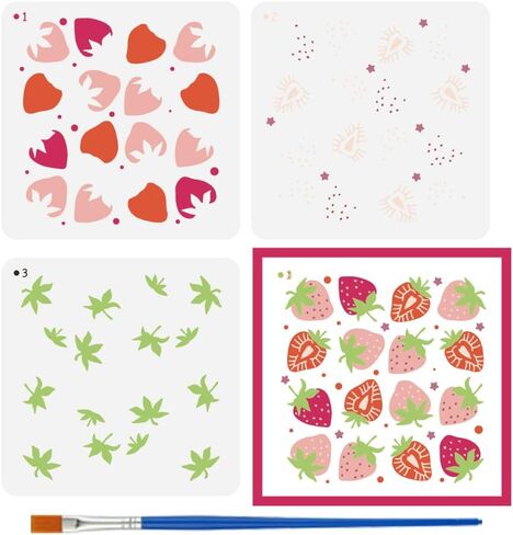 15 قطعة من استنسل رسم أنماط الريش مع فرشاة بلاستيكية مقاس 5.9 × 5.9 بوصة قابلة لإعادة الاستخدام للطيور الطائرة، قوالب رسم استنسل ريش جميلة لتزيين الجدران in Kuwait