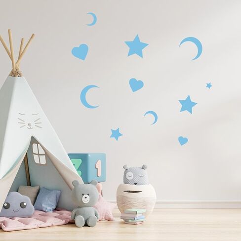 6 Pack Moon Star and Heart Stencil Set, Small Reusable Plastic Art Craft Templates Fabric Drawing Stencils for Painting on Walls, Wood, Fabric, Paper, Canvas Home Decoration DIY Craft Projects in Saudi Arabia