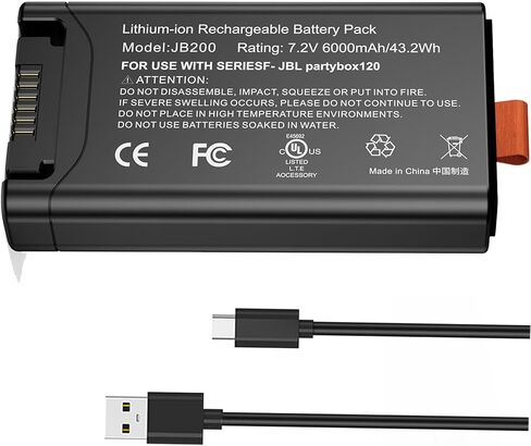 Fancy Buying 6000mAh Rechargeable Battery Pack Compatible with JBL PartyBox Club 120 and JBL Battery 200 Portable Speaker Perfect Replacement for JBL Party Box Club 120 Lithium-ion Spare Battery in Saudi Arabia