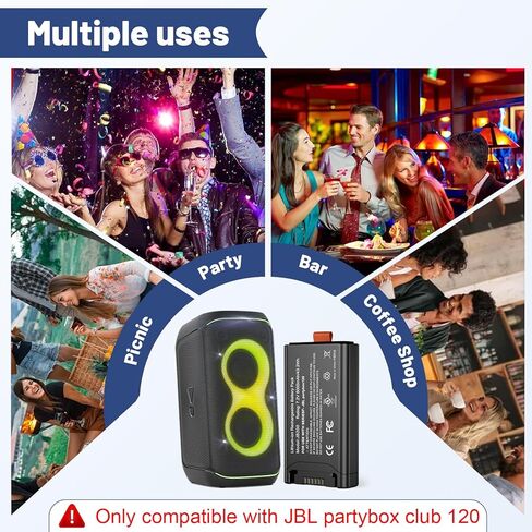 Fancy Buying 6000mAh Rechargeable Battery Pack Compatible with JBL PartyBox Club 120 and JBL Battery 200 Portable Speaker Perfect Replacement for JBL Party Box Club 120 Lithium-ion Spare Battery in Saudi Arabia