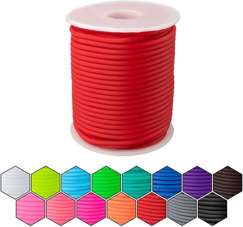 أنابيب مطاطية مجوفة من Craft County - للفنون والحرف اليدوية وصناعة المجوهرات - أسود (3 مم × 25 قدم) in Kuwait