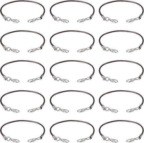 30PCS Waxed Bracelet Cord 155~160mm Waxed Polyester Cord with Lobster Clasp Adjustable Friendship Bracelet String for Jewelry DIY Craft, White in Saudi Arabia