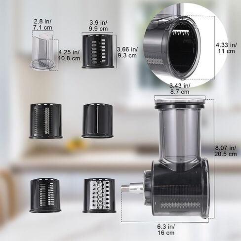ملحق القطاعة/التقطيع المتوافق مع خلاطات حامل كيتشن إيد، 5 شفرات من الفولاذ المقاوم للصدأ مع شفرات قابلة للفصل لبشر الجبن والخضروات والسلطة وتقطيع الطعام in Kuwait