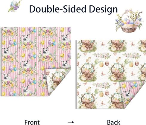 24 Design Easter Scrapbook Paper 6x6 Spring Cardstock Decorative Decoupage Double Sided Rabbit Eggs Flower Basket Patterned Scrapbooking Supplies Origami Papers for Card Making Craft Supplies in Saudi Arabia