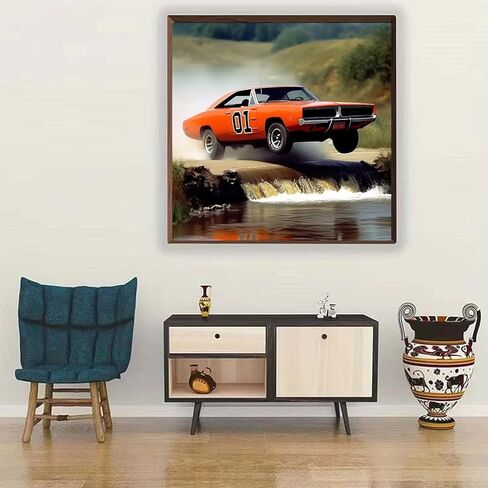 KTHOFCY 5D DIY Car Diamond Painting Kits for Adults,Vintage Racing Car Full Drill Embroidery Cross Stitch Crystal Rhinestone Paintings Pictures Arts Wall Decor Painting Dots Kits 11.8X11.8 inch in Saudi Arabia
