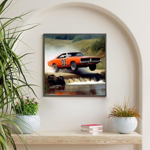 KTHOFCY 5D DIY Car Diamond Painting Kits for Adults,Vintage Racing Car Full Drill Embroidery Cross Stitch Crystal Rhinestone Paintings Pictures Arts Wall Decor Painting Dots Kits 11.8X11.8 inch in Saudi Arabia