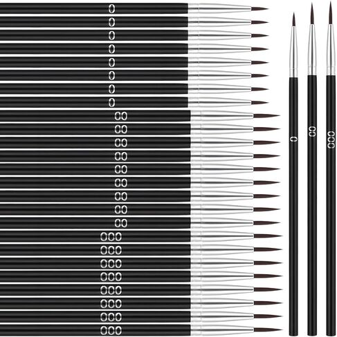 TIESOME 60Pcs Tiny Detail Paint Brushes Fine Paint Brushes Set with 3 Size #0#00#000 Liner Brush for Miniature Model Crafts Watercolor Acrylics Oil in Saudi Arabia