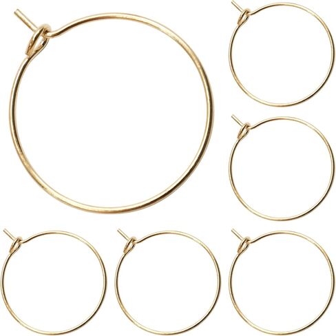 120 Pcs 20mm/0.79" Gold Earring Beading Hoops for Jewelry Making, Round Hoop Earrings Findings for DIY Crafts for Women in Kuwait