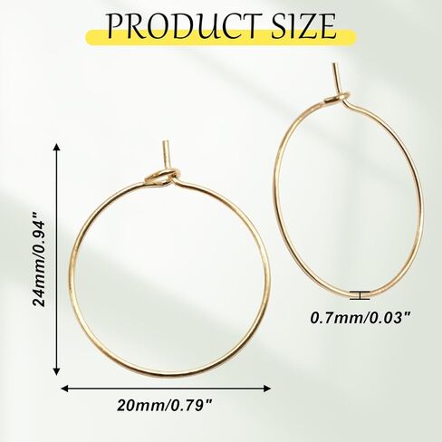 120 Pcs 20mm/0.79" Gold Earring Beading Hoops for Jewelry Making, Round Hoop Earrings Findings for DIY Crafts for Women in Kuwait