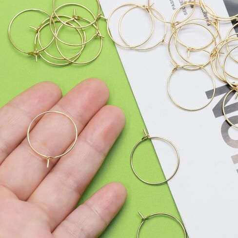 120 Pcs 20mm/0.79" Gold Earring Beading Hoops for Jewelry Making, Round Hoop Earrings Findings for DIY Crafts for Women in Kuwait