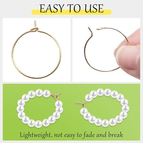 120 Pcs 20mm/0.79" Gold Earring Beading Hoops for Jewelry Making, Round Hoop Earrings Findings for DIY Crafts for Women in Kuwait