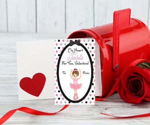 Silly Goose Gifts Dance Ballet Themed Valentine's Day Cards Set Pack (24 Included) Ballerina Classroom Sharing Valentine Exchange Kids in Saudi Arabia